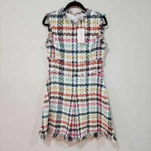 Oscar de la Renta peacock day dress tweed, size 10, nwt